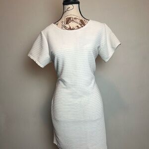 White Ribbed Bodycon Dress